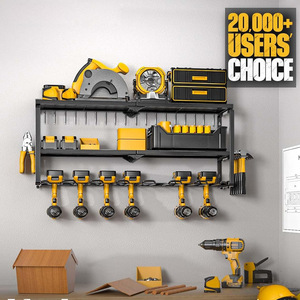 <b>Wall</b> <b>Mounted</b> Metal Tool Rack 26 In Extra Tall 3 Tier Storage <b>Shelf</b> For Power Tools And Accessories - Product Image 5