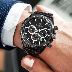 Montre à quartz pour homme avec logo personnalisé, bracelet en acier inoxydable, étanche 3 ATM, cadran lumineux avec calendrier, montre-bracelet sport et affaires - Product Image 6
