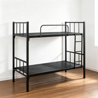 Cama Litera Moderna con Estructura de Hierro para Adultos y Niños, Resistente, Portátil, Tamaño Individual, Fácil de Guardar, Ideal para Salas de Estar, Hoteles y Escuelas
