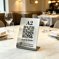 Expositor de Menú con Código QR en Forma de L de Acero Inoxidable Personalizado al por Mayor