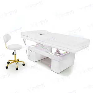Fashion style Spa shop Massage bed base wooden cabinets colorful light electric massage table