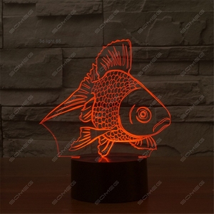 Nouveauté <span class=keywords><strong>poisson</strong></span> <span class=keywords><strong>rouge</strong></span> créatif 3d tactile Usb Led veilleuse acrylique chevet 3d luminaires Usb Led batterie externe enfants <span class=keywords><strong>lampe</strong></span> - Product Image 3