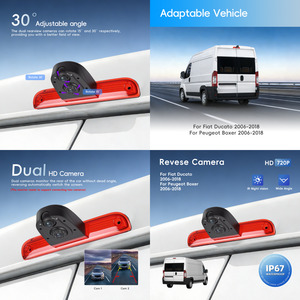 Caméra <span class=keywords><strong>de</strong></span> <span class=keywords><strong>recul</strong></span> Podofo pour voiture, vision nocturne, double caméra intégrée au feu stop pour Fiat Ducato/Peugeot <span class=keywords><strong>Boxer</strong></span> 2006-2018 OEM - Product Image 3