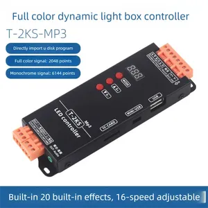 Contrôleur de boîte lumineuse dynamique LED pleine couleur, logiciel T2KS, balayage de flux 1903, programmable, bande lumineuse LED colorée 2812, Lededit - Product Image 3