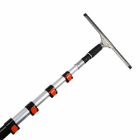 Nettoyeur de vitres en acier inoxydable avec lame en caoutchouc, manche télescopique, gamme complète, approvisionnement en gros, kit de vente au détail, OEM, ODM, livraison stable