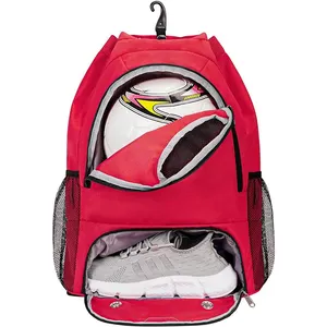 Youth Soccer Bag - Soccer Backpack Bags For Basketball Volleyball Football Sports Includes Separate Cleat Shoe And Ball