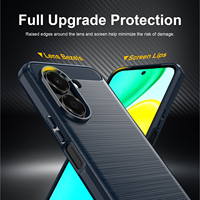 Coque arrière en TPU souple antichoc robuste en fibre de carbone avec estampage à chaud pour Honor X7E Honor 600 Smart Case