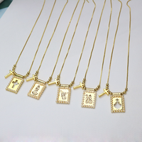 Collier scapulaire catholique pour femme, plaqué or 18 carats, avec pendentif croix Sacré-Cœur et perle religieuse Vierge Marie, modèle NM1432