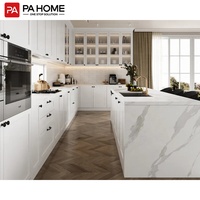 PA Shaker blanc personnalisé MDF moderne intelligent conceptions complètes armoire de cuisine pour les entrepreneurs