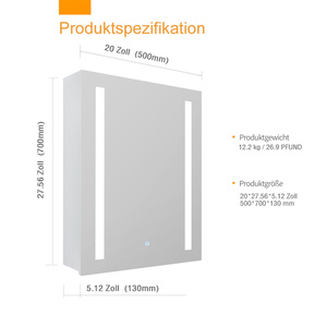 RTS nokta 1 adet yeni varış banyo dolabı dokunmatik anahtarı anti-sis ilaç dolap led'i aynalı dolap - Product Image 5