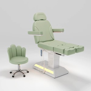 Table de massage électrique à trois moteurs en cuir PU, cadre en acier inoxydable moderne, multifonctionnelle pour extensions de cils - Product Image 4