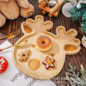 Plateau en bois de renne, plateau de service créatif en bambou pour Noël, pour fruits, pain, bonbons, décoration de fête - Product Image 2