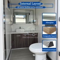 Remorque de toilettes mobiles commerciales légères et portables à essieu unique, facile à remorquer, pour les entreprises de location et la construction
