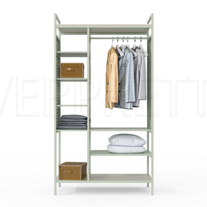 Meubles de maison <span class=keywords><strong>Armoire</strong></span> moderne à cadre en métal multifonctionnelle avec cloisons pour le rangement de la chambre à coucher - Product Image 3