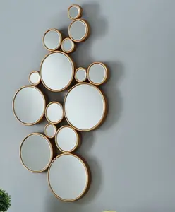 Espejos con marco de oro antiguo para decoración de pared, espejo 3D para porche, para el hogar y Hotel, otros muebles de madera