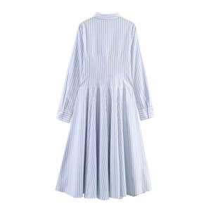 TAOP&ZA Abito <span class=keywords><strong>Midi</strong></span> a Righe Stile Camicia a Maniche Lunghe con Colletto da Donna, Nuova Collezione Primavera 2026, Stile Europeo e Americano 3067331 - Product Image 2