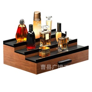 Wooden Cosmetic Display Rack With Drawers 3 Tier <b>Desktop</b> Makeup Organizer Storage <b>Shelf</b> For Beauty Products - Product Image 5