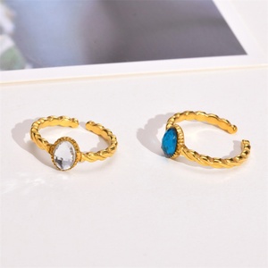 New Fashion Jewelry Stainless Steel <b>Cz</b> Zircon Hoop <b>Ring</b> Jewelry - Product Image 3