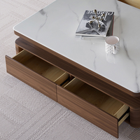 Ensemble table basse carrée et meuble TV en bois, design moderne et luxueux, durable, avec rangement, pour salon et mobilier de maison