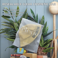 Grand sac de rangement multi-tailles en plastique recyclable avec fermeture éclair auto-scellante pour sous-vêtements, transparent et refermable