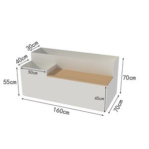 屋外錬鉄フラワートラフベンチ正方形の中庭植栽ボックス座席付き金属仕切りラック組み合わせ - Product Image 6