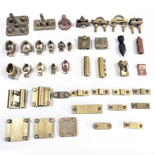 Factory Custom Ground Earth Rod Connector Accessories Lightning protection Fitting Coupling Brass Coupling Earthing Clamp