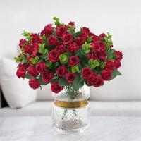 Kunstbloemenbundel Plastic Rozen, Kunstmatige Bloemen, Decoratie voor Thuis, Bruiloft, Valentijnsdag, 30cm, 20 stuks, Kartonnen doos, Kleur ZHE
