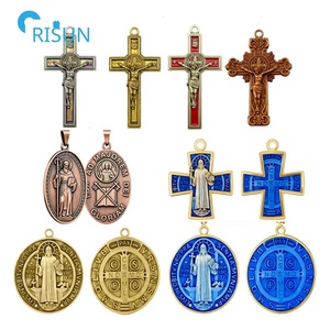 Catolicismo Católico San Benito <span class=keywords><strong>Medalla</strong></span> con exorcismo Bendición Santa Cruz <span class=keywords><strong>Benedicto</strong></span> <span class=keywords><strong>Medalla</strong></span> Medallón <span class=keywords><strong>Medalla</strong></span> de San Benito personalizada - Product Image 1