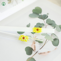 Blumen glas Stroh 152mm farbiges Boro silikat glas Stroh mit Design Blumen Charme Transparente gerade Stroh Bar Zubehör