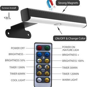 Juego de 2 Lámparas LED Inalámbricas Regulables para Cuadros, con Batería, Magnéticas, con Temporizador, para Pared, 3 Niveles de Iluminación, para Exhibición de Arte, Sala de Estar - Product Image 6