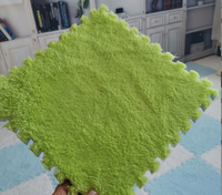 Weiche Flauschige Ineinandergreifende Schaumstoff-Bodenmatte Bunter Plüsch-Puzzle-Teppich Rutschfeste EVA-Spielmatte für Kinderzimmer Wohnzimmer Dekoration