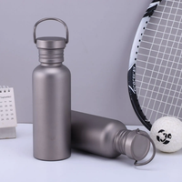 Haute qualité à paroi unique poids léger Portable étanche en plein air pur titane tasse bouteille d'eau Gym Sport bouteille