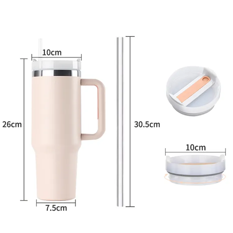 Biểu Tượng Tùy Chỉnh 40 Oz Cup Quencher H2.0 Tumbler 30Oz 40 Oz Kim Loại Ngoài Trời Tumbler Mug Với Xử Lý Và Rơm Nắp