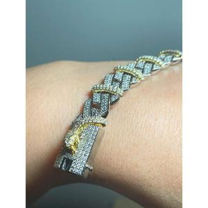 Bracelet en argent sterling 925 avec moissanite, bijoux de luxe hip-hop, cadeau de mariage pour hommes et femmes - Product Image 3