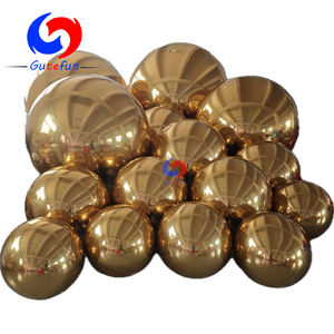 2ft/2.6ft/3.3ft/5ft/ 6ft/6.6ft trang trí màu vàng Inflatable gương bóng bay vàng lớn bóng sáng bóng với máy bơm - Product Image 1