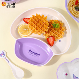 Kuromi Childrens Dinner Tray Melamine 3 Compartment Baby Feeding Plate For Infants And Toddlers - Product Image 5