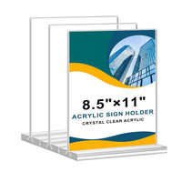 Support de signalétique en acrylique double face, cadre photo en acrylique transparent pour table, porte-menu et prospectus pour bureau, magasin, mariage, fête