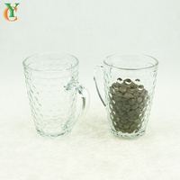 YC YCS-241 Verre à vin classique 250 ml 9 OZ avec poignée en verre, idéal pour le café, le vin, le thé, la bière et le lait
