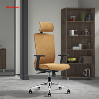 Kursi Kantor Ergonomis Modern Berkualitas Tinggi dengan Sandaran Tangan yang Dapat Disesuaikan, Penyesuaian Ketinggian, Garansi 2 Tahun, Bersertifikasi EN1335-2, Krom