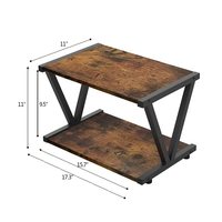Bureau à domicile industriel ferme stockage en bois étagère à livres organisateur de table 2 niveaux rétro support d'imprimante de bureau