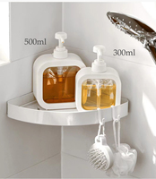 Contenants cosmétiques carrés rechargeables de 300 ml et 500 ml, pompe à lotion orange sérigraphiée pour savon liquide, shampoing et lavage des mains