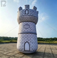 Château gonflable géant personnalisé avec logo, grande forteresse médiévale gonflable pour parcs à thème et décoration d'événements