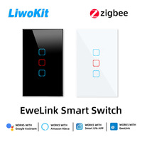 Interruptor Táctil Zigbee eWeLink Moderno Comans, Proveedor en EE. UU. y Australia, Interruptor de Pared Cuadrado Inteligente Anti Sobretensión para Control Remoto y Temporizador, Hogar y Oficina