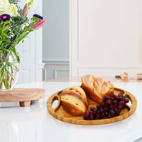 Nouveau design de luxe Vente en gros Plateau de service en bois de bambou ovale écologique de haute qualité Plateau de stockage de vin Assiette à fromage