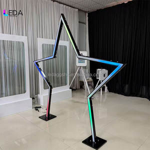 LEDA Moderno Túnel de Metal Negro Desmontable en Forma de Estrella LED para Bodas, Tamaño y Color Personalizables, Novedad, Globo de Flores - Product Image 4