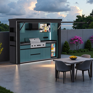 Cocina <span class=keywords><strong>Exterior</strong></span> <span class=keywords><strong>de</strong></span> Lujo <span class=keywords><strong>de</strong></span> Alta Gama, Gabinetes <span class=keywords><strong>de</strong></span> Acero Inoxidable Modulares, Parrilla Integrada <span class=keywords><strong>para</strong></span> Patio Trasero - Product Image 4