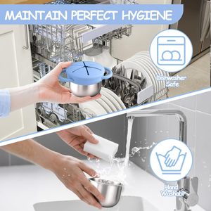 Gobelet à collation multifonctionnel en acier inoxydable pour tout-petits avec couvercle en silicone anti-fuite et couvercle, récipient à collation pour enfants - Product Image 6