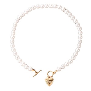 Collar con Colgante de Corazón de Perla, Aleación de Zinc, Diseño Geométrico de Varias Capas, Joyería de Moda, Regalo para Mujer, Estilo Elegante y Sencillo, Instagram - Product Image 5