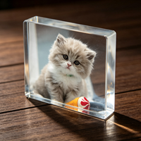 Bloc photo personnalisé en acrylique, impression UV, présentoir transparent, brique décorative pour anime, animaux de compagnie, photos, décoration de bureau, artisanat en plastique, cadeau