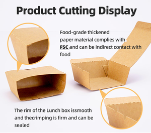 Monouso <span class=keywords><strong>in</strong></span> carta Kraft scatola per il pranzo per <span class=keywords><strong>microonde</strong></span> con laminazione opaca rivestimento UV per il confezionamento di alimenti caldi e freddi Sushi patatine - Product Image 4